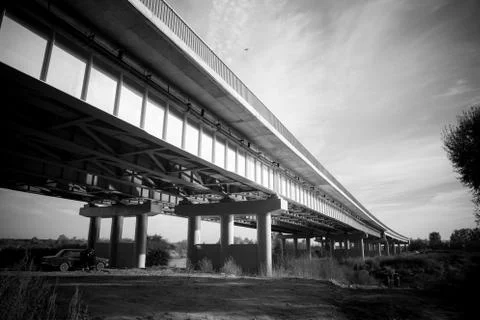 Monochrome elevated road Stock Photos