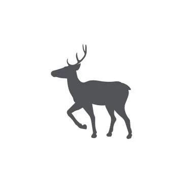 Monochrome emblem of deer 스톡 일러스트