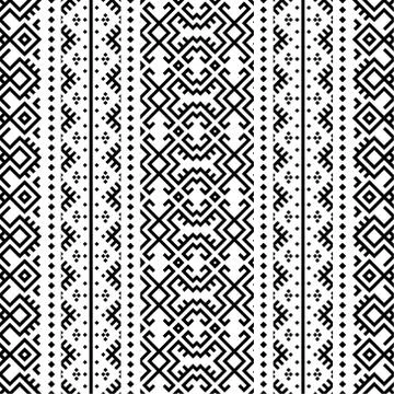 Monochrome ethnic motif pattern texture background design vector Stock Illustration