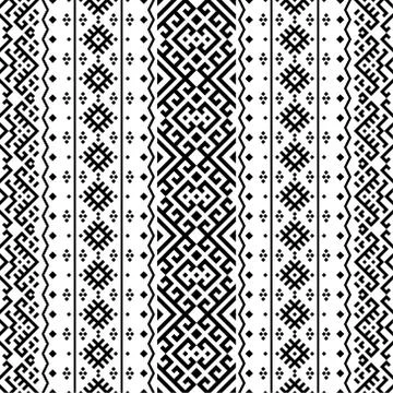 Monochrome ethnic pattern vertical texture design vector Stock Illustration