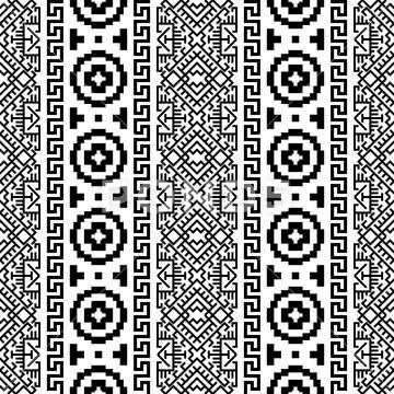 Monochrome ethnic pattern vertical texture design vector 스톡 일러스트