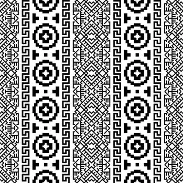 Monochrome ethnic pattern vertical texture design vector Stock Illustration