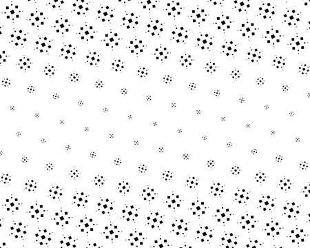 A monochrome field of tiny square particles shifts from dense clusters to a.. Stock Illustration