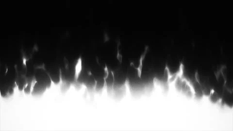 Monochrome Fire Flames Border on Black Background Loop Stock Footage 340408759