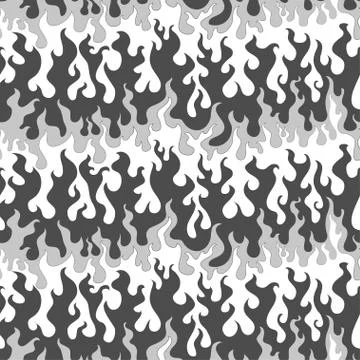 Monochrome fire seamless pattern Stock Illustration
