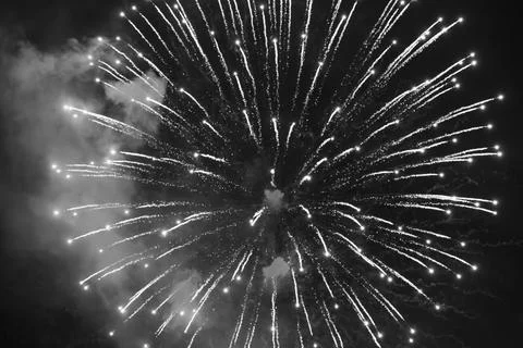 Monochrome fireworks image Foto stock