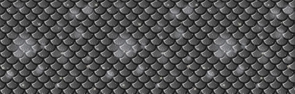 Monochrome Fish Scale Pattern Background Illustrazione stock
