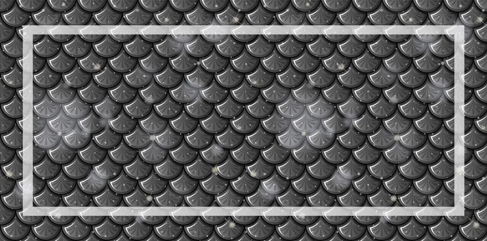 Monochrome Fish Scale Pattern Design Stock Illustration
