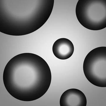 Monochrome Floating Sphere Pattern Abstract Background Stock Illustration