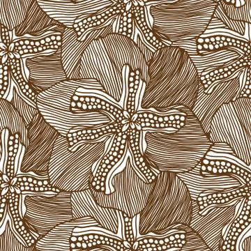 Monochrome Floral Pattern Illustrazione stock