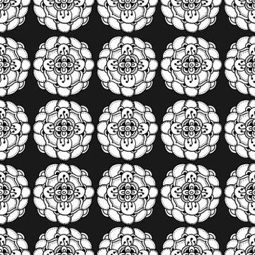 Monochrome Floral Pattern Illustrazione stock