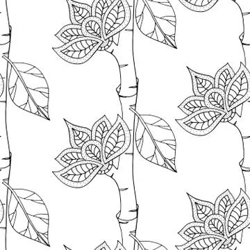 Monochrome Floral Pattern. Stock Illustration