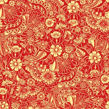 Monochrome Floral Pattern. Illustrazione stock
