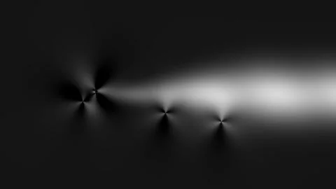Monochrome Fluid Simulation Background with Abstract Waves Stock Footage 341700288