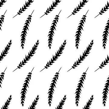 Monochrome foliage seamless printable pattern Stock Illustration