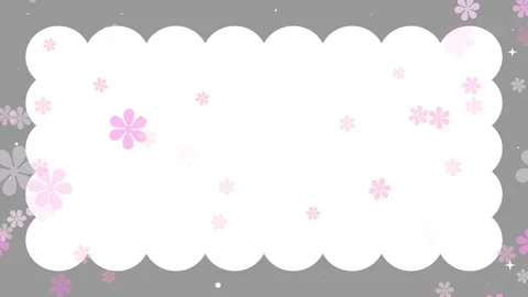 Monochrome frame with floating accent flowers loop pink background Vídeo Stock 332464429