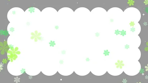 Monochrome frame with floating accent flowers loop green background Видео 332464570