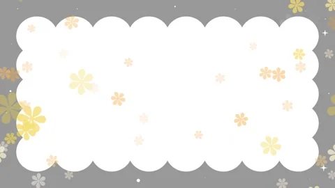 Monochrome frame with floating accent flowers loop yellow orange background Stockbeeldmateriaal 332464831