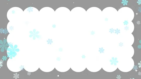 Monochrome frame with floating accent flowers loop blue background Stock Footage 332465050