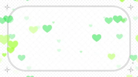 Monochrome frame with floating accent hearts loop green background Видео 332464857