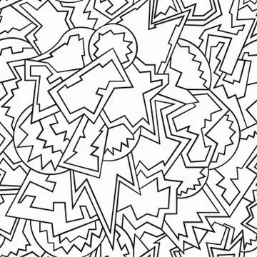 Monochrome funny geometric seamless pattern Stock Illustration