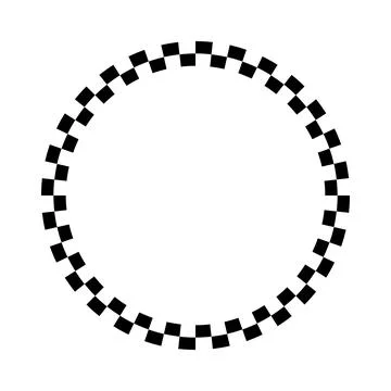 Monochrome geometric checker circle frame vector art イラスト素材