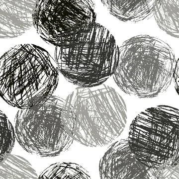 Monochrome geometric circle forms seamless pattern Stock Illustration