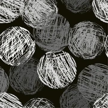 Monochrome geometric circle forms seamless pattern. Illustrazione stock