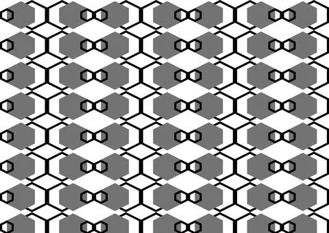 Monochrome Geometric Interlocking Ring Pattern Background Stock Illustration