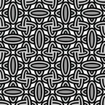 Monochrome geometric interlocking vector pattern イラスト素材