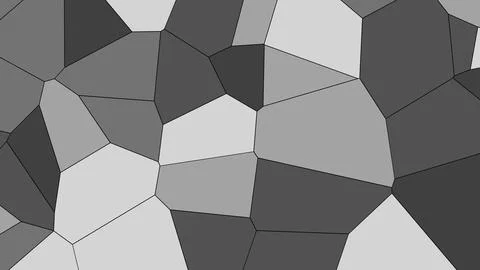 Monochrome geometric mosaic with irregular polygon shapes in varying shades o Stockillustratie