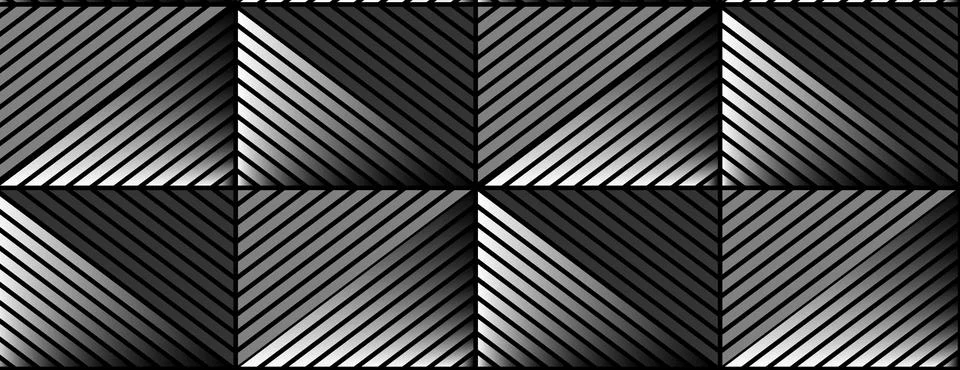 Monochrome geometric pattern with diagonal lines and contrast Stock Illustration