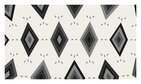Monochrome geometric pattern featuring layered diamond shapes on light gray.. Stock Illustration