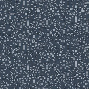 Monochrome geometric seamless pattern. Black outline curved lines Stockillustratie