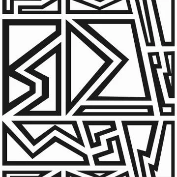 Monochrome geometric seamless pattern Stock Illustration