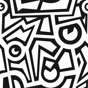 Monochrome geometric seamless pattern Stock Illustration