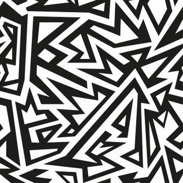 Monochrome geometric seamless pattern Stock Illustration