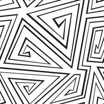 Monochrome geometric seamless pattern Stock Illustration