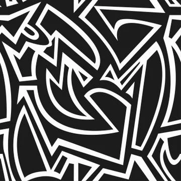 Monochrome geometric seamless pattern Stock Illustration