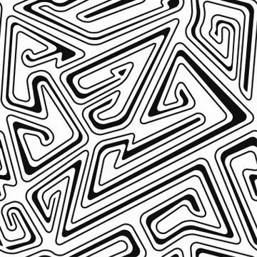 Monochrome geometric seamless pattern Stock Illustration