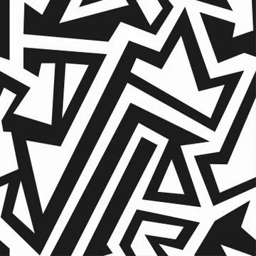 Monochrome geometric seamless pattern. Stock Illustration