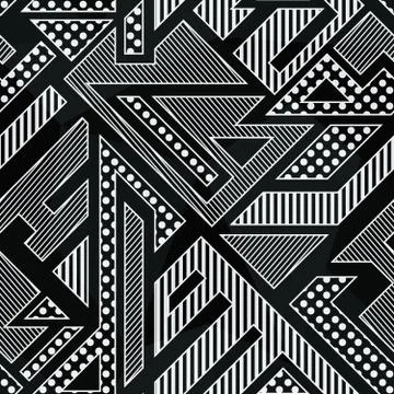 Monochrome geometric seamless pattern Stock Illustration