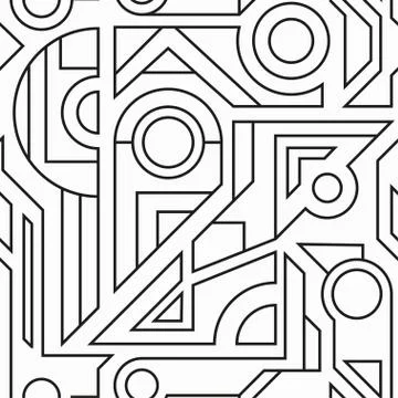Monochrome geometric seamless texture Stock Illustration