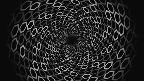 Monochrome Geometric Whirlpool Background Stock Footage 341846449
