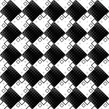 Monochrome geometrical diagonal square pattern background design Stock Illustration