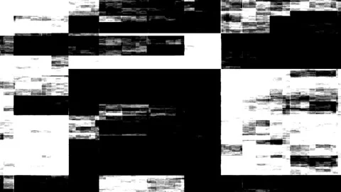 Monochrome glitch blocks background, abstract distorted screen effect Stock Footage 311105346