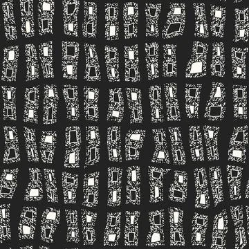 Monochrome Glitch Effect Textured Broken Striped Pattern Stock Illustration