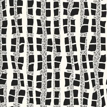Monochrome Glitch Effect Textured Checked Pattern Stock Illustration