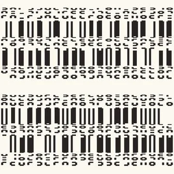 Monochrome Glitch Effect Textured Dashed Pattern Stock Illustration