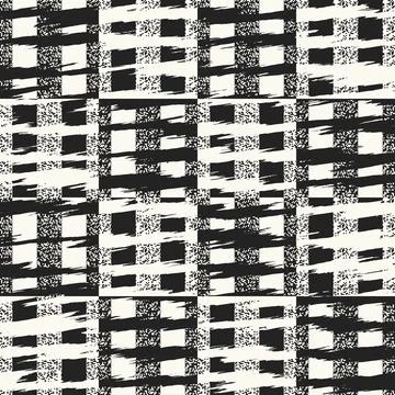 Monochrome Glitch Effect Textured Grid Pattern Stock Illustration